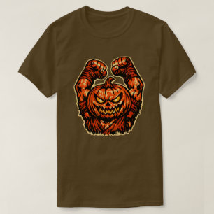 Kürbis-Halloween-Kämpfer — Vintage Retro Gruselig  T-Shirt