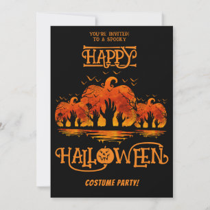 Kürbis-Halloween-Kostüm-Party-Schwarze Hände Einladung