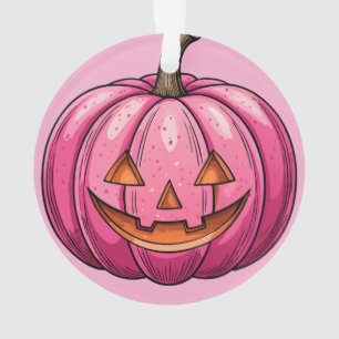 Kürbis-Halloween-Ornament in Rosa  Ornament