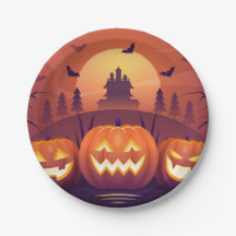 Kürbis Halloween Pappteller – Lustiges Halloween-P