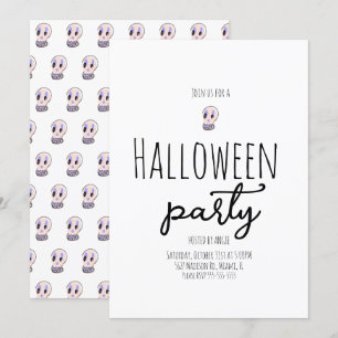 Kürbis-Halloween-Party Vintage-Doodle  Einladung