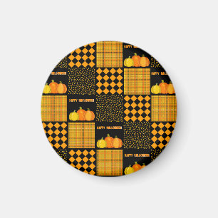 Kürbis-Halloween-Patchwork-Muster Magnet