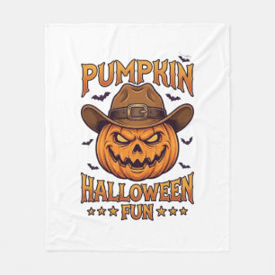 Kürbis Halloween-Spaß Jack Lantern Cowboyhut Flede Fleecedecke