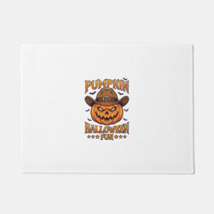 Kürbis Halloween-Spaß Jack Lantern Cowboyhut Flede Fußmatte