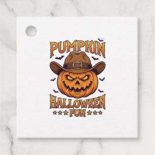 Kürbis Halloween-Spaß Jack Lantern Cowboyhut Flede Geschenkanhänger