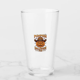 Kürbis Halloween-Spaß Jack Lantern Cowboyhut Flede Glas