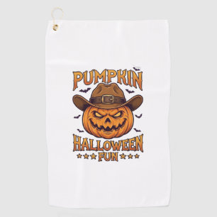 Kürbis Halloween-Spaß Jack Lantern Cowboyhut Flede Golfhandtuch