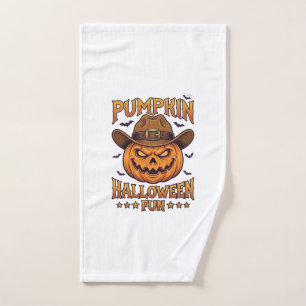 Kürbis Halloween-Spaß Jack Lantern Cowboyhut Flede Handtuch