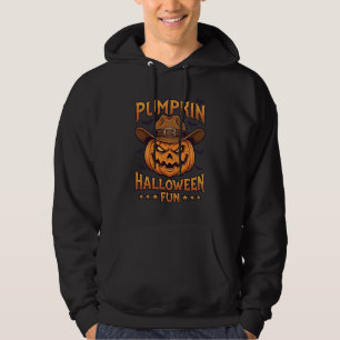 Kürbis Halloween-Spaß Jack Lantern Cowboyhut Flede Hoodie