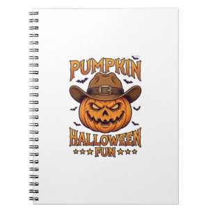 Kürbis Halloween Spaß Jack Lantern Cowboyhut Flede Notizblock