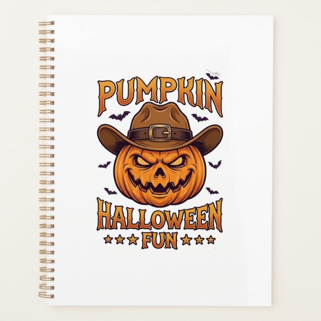 Kürbis Halloween-Spaß Jack Lantern Cowboyhut Flede Planer (Vorderseite)