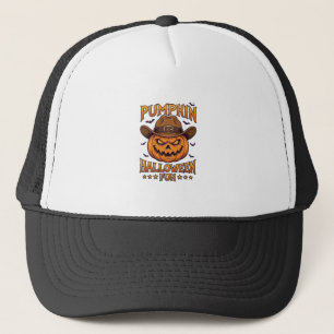 Kürbis Halloween-Spaß Jack Lantern Cowboyhut Flede Truckerkappe