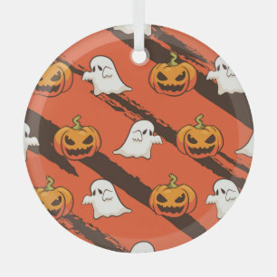 Kürbis-Halloween-Thema, nahtloses Muster. Ornament Aus Glas