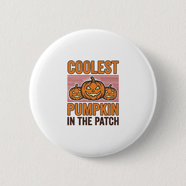 Kürbis Halloween Vintage Des Button (Vorderseite)