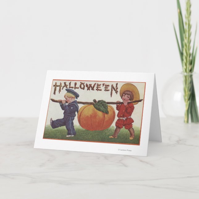 Kürbis Halloweens GreetingCarrying Karte (Vorderseite)