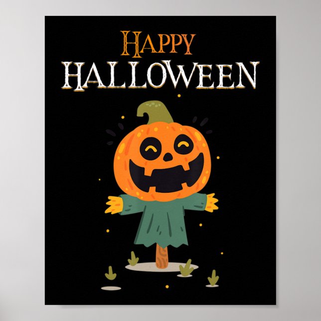 Kürbis Happy Halloween Poster (Vorne)