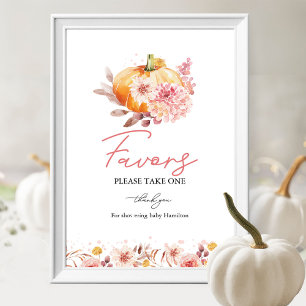Kürbis Herbst-Baby-Party-Geschenke-Schild Poster