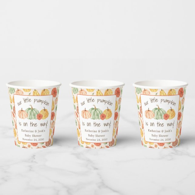 Kürbis-Herbst-Baby-Party Pappbecher (Multi)