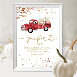 Kürbis Herbst Baby Shower Schnuller Jagd Schild