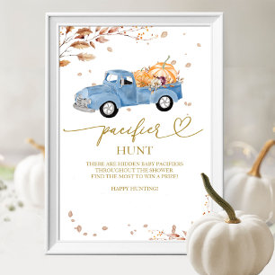 Kürbis Herbst Baby Shower Schnuller Jagd Schild
