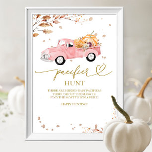 Kürbis Herbst Baby Shower Schnuller Jagd Schild