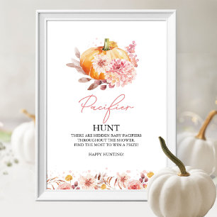 Kürbis Herbst Baby Shower Schnuller Jagd Schild