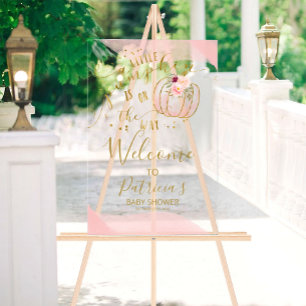 Kürbis-Herbst-Baby-Shower-Willkommensschild Acrylschild