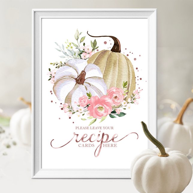 Kürbis Herbst Brautparty Rezeptkarten Schild (Von Creator hochgeladen)