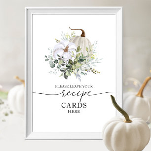 Kürbis Herbst Brautparty Rezeptkarten Schild