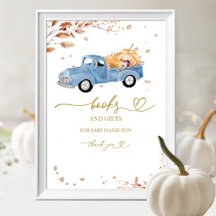 Kürbis Herbst Bücher für Baby Gebärden Poster