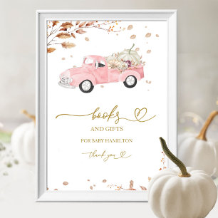 Kürbis Herbst Bücher für Baby Signieren Poster