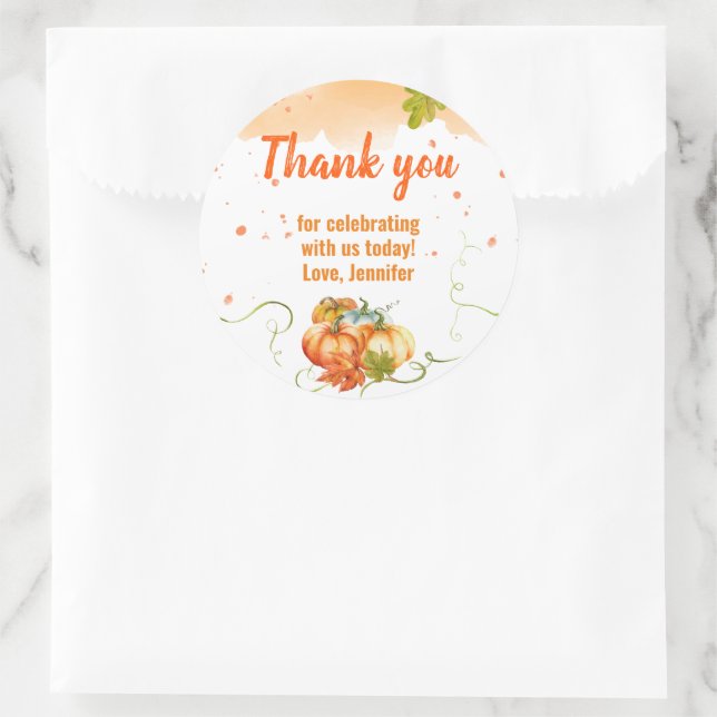 Kürbis Herbst Ernte Geschenkanhänger Runder Aufkleber (Tasche)