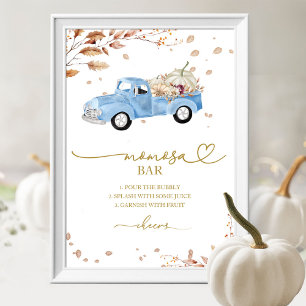 Kürbis Herbst Junge Baby Shower MOMosa Bar Schild