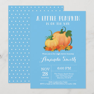 Kürbis-Herbst-Jungen-Baby-Shower-Einladungskarte Einladung
