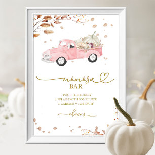 Kürbis Herbst Mädchen Baby Shower MOMosa Bar Schil Poster