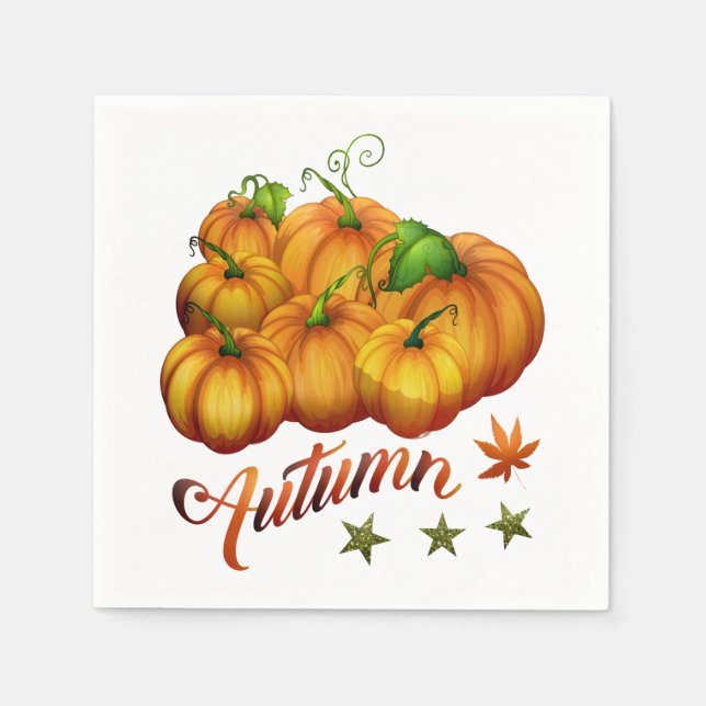 Kürbis Herbst Serviette (Vorderseite)