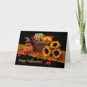 Kürbis Hexe Frohe Halloween Grußkarte Karte