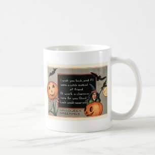 Kürbis-Hexen-Fledermaus-Eule Halloween Kaffeetasse