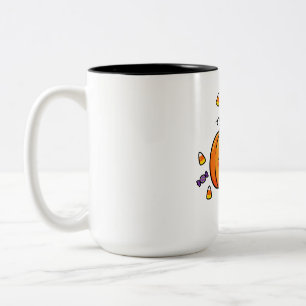Kürbis-Hexen-Halloween-Glanz Zweifarbige Tasse