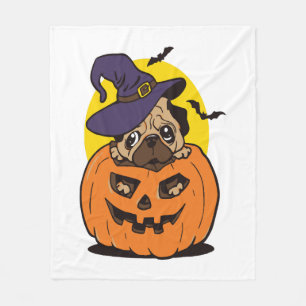 Kürbis Hund Halloween, Lustiger Halloween-Hund Fleecedecke
