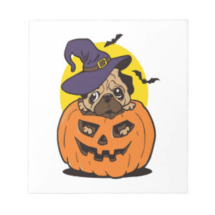 Kürbis-Hund-Halloween, Lustiger Halloween-Hund Notizblock