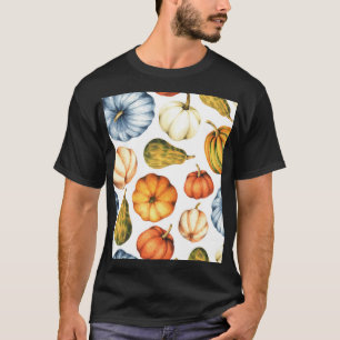 Kürbis Illustration: Nahtloses Wasserfarbmuster T-Shirt