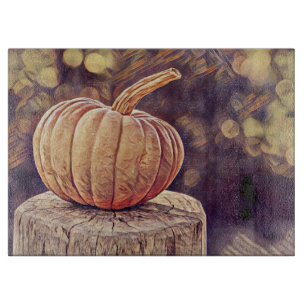 Kürbis im Herbst in Orange, Vintage-Thanksgiving-G Schneidebrett