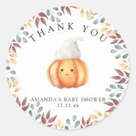 Kürbis in den Hut - Danke Runder Aufkleber