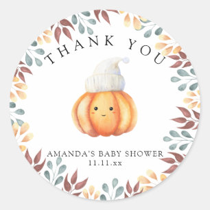 Kürbis in den Hut - Danke Runder Aufkleber