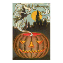 Kürbis Jack O Lantern Hexe Vollmond