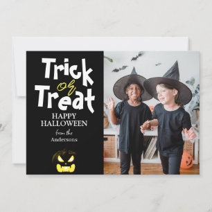 Kürbis Jack-o-Laterne Halloween Familie Ein Foto Feiertagskarte