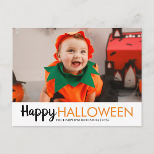 Kürbis Jack-o-Laterne Halloween Familie Ein Foto Feiertagspostkarte