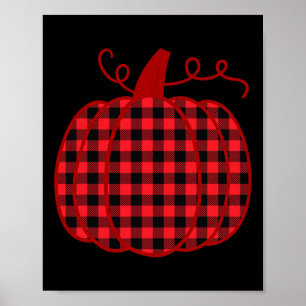 Kürbis-Karoprint für Thanksgiving-Dankbarkeits-Vib Poster
