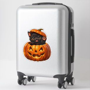 Kürbis Kätzchen skurril frohes Halloween Vinyl Auf Aufkleber
